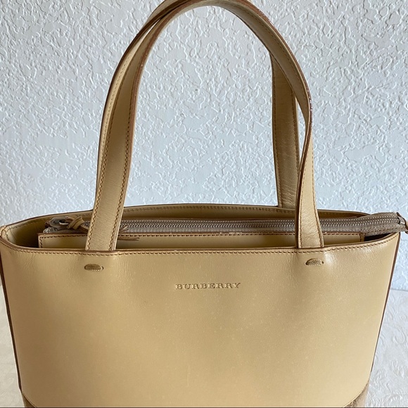 Burberry beige tonal stitch check leather tote - Picture 10 of 15